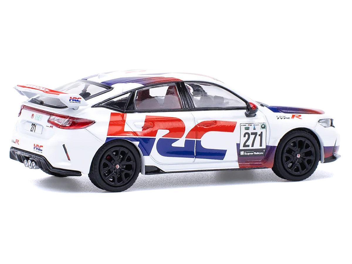 Honda Civic Type R FL5 "HRC - Honda Racing" White with Graphics 1/64 Diecast Model Car by Pop Race Pop Race