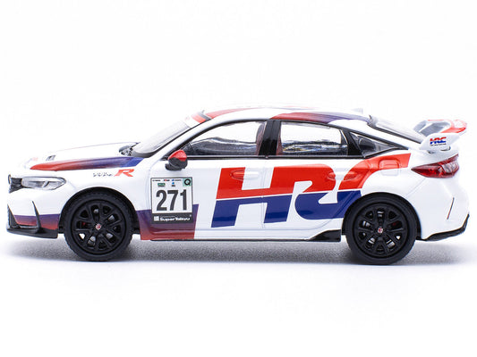 Honda Civic Type R FL5 "HRC - Honda Racing" White with Graphics 1/64 Diecast Model Car by Pop Race Pop Race