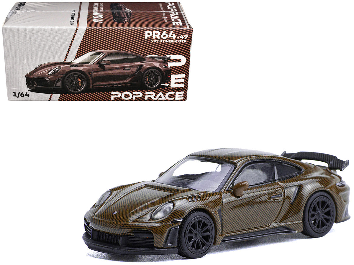 992 Stinger GTR Brown Carbon 1/64 Diecast Model Car by Pop Race Pop Race