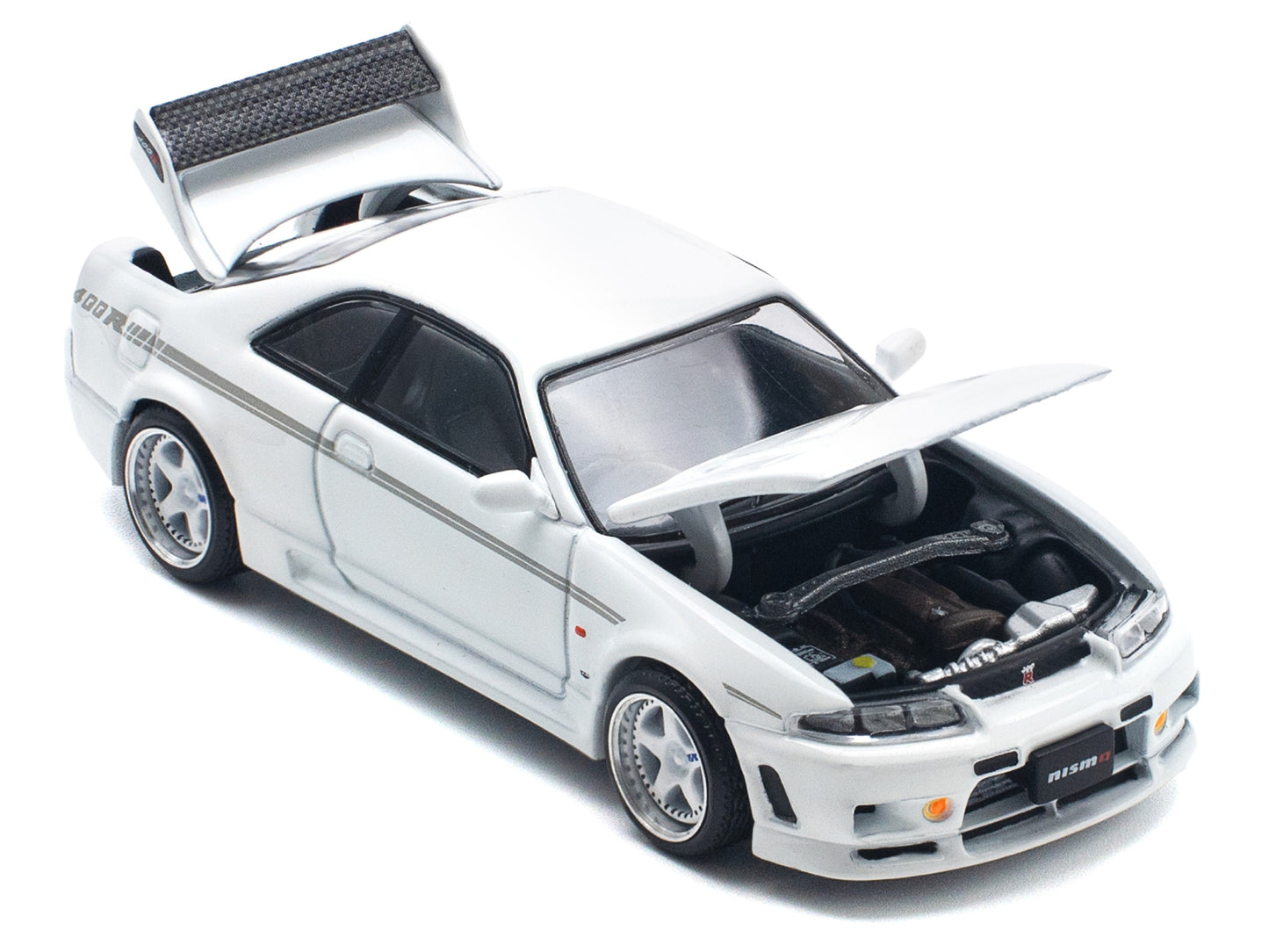 GTR Nismo 400R RHD (Right Hand Drive) White 1/64 Diecast Model Car by Pop Race