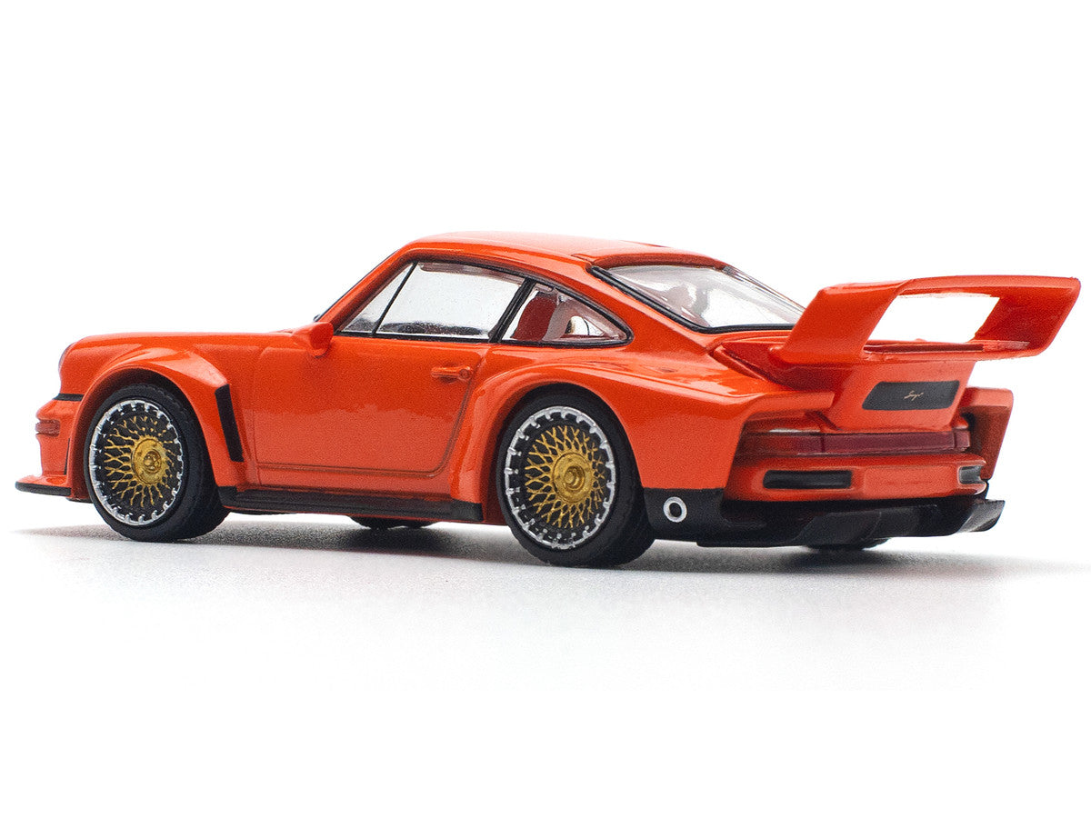 Singer DLS Turbo Study Orange Metallic 1/64 Diecast Model Car by Pop Race Pop Race