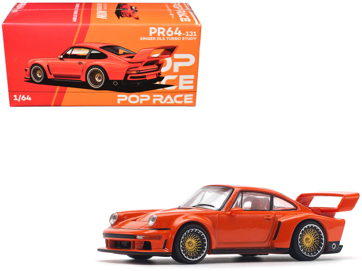 Singer DLS Turbo Study Orange Metallic 1/64 Diecast Model Car by Pop Race Pop Race