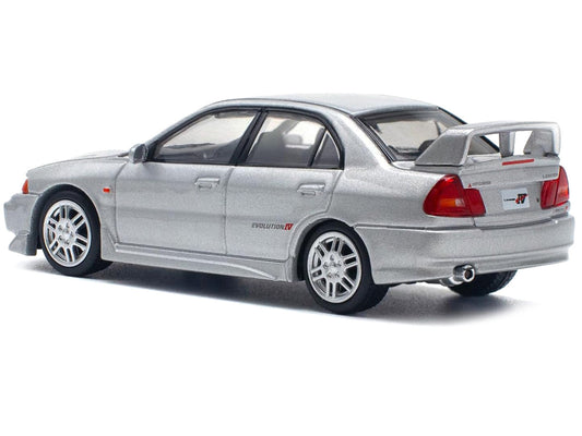 Mitsubishi Lancer Evolution IV RHD (Right Hand Drive) Steel Silver Metallic 1/64 Diecast Model Car by Pop Race Pop Race