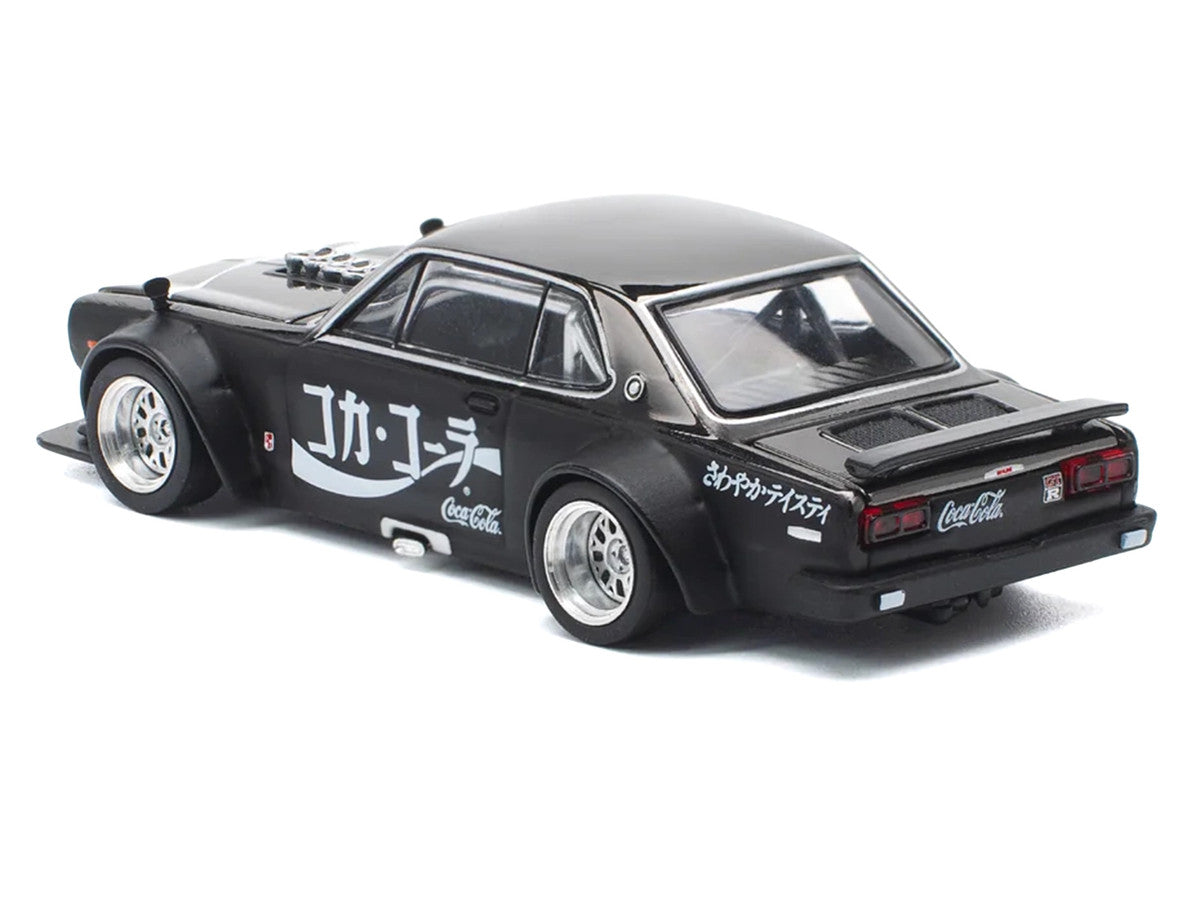Skyline GT-R V8 Drift "Hakosuka" RHD (Right Hand Drive) "Coca-Cola" Black 1/64 Diecast Model Car by Pop Race Pop Race