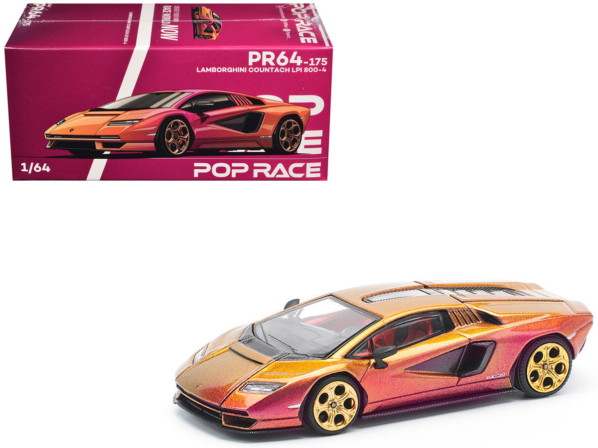 Lamborghini Countach LPI 800-4 Blu Hal Metallic 1/64 Diecast Model Car by Pop Race Pop Race