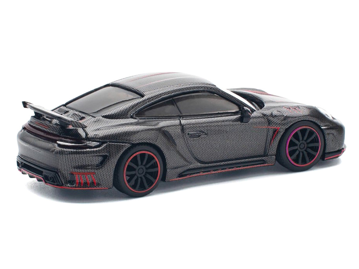 992 Stinger GTR Carbon Edition with Red Accents 1/64 Diecast Model Car by Pop Race Pop Race