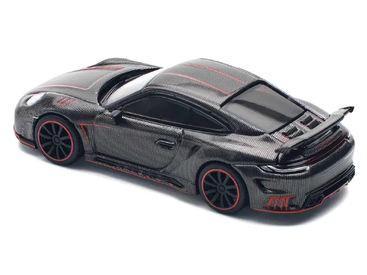 992 Stinger GTR Carbon Edition with Red Accents 1/64 Diecast Model Car by Pop Race Pop Race