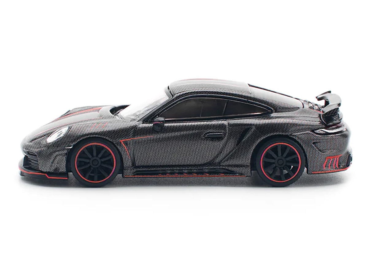 992 Stinger GTR Carbon Edition with Red Accents 1/64 Diecast Model Car by Pop Race Pop Race