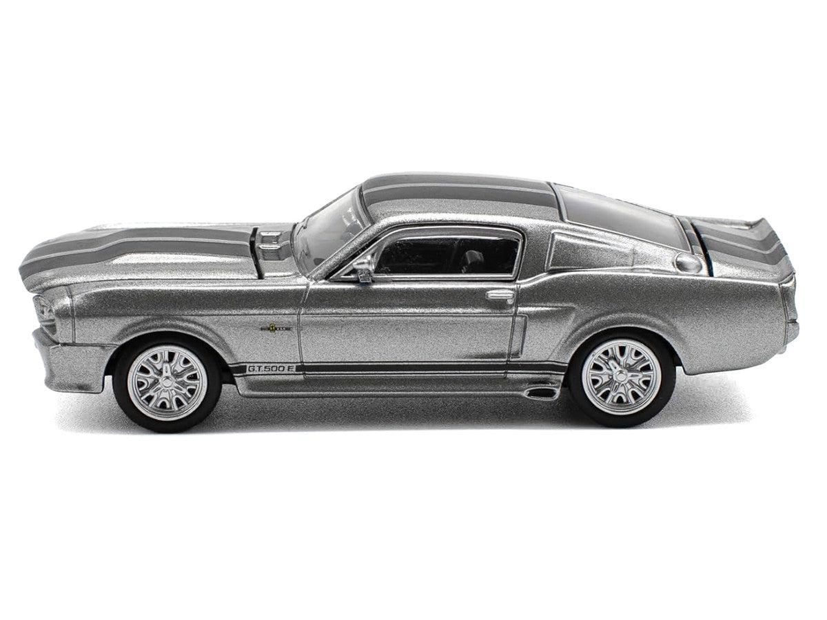 Shelby Mustang GT500 Gray Metallic with Black Stripes 1/64 Diecast Model Car by Pop Race Pop Race