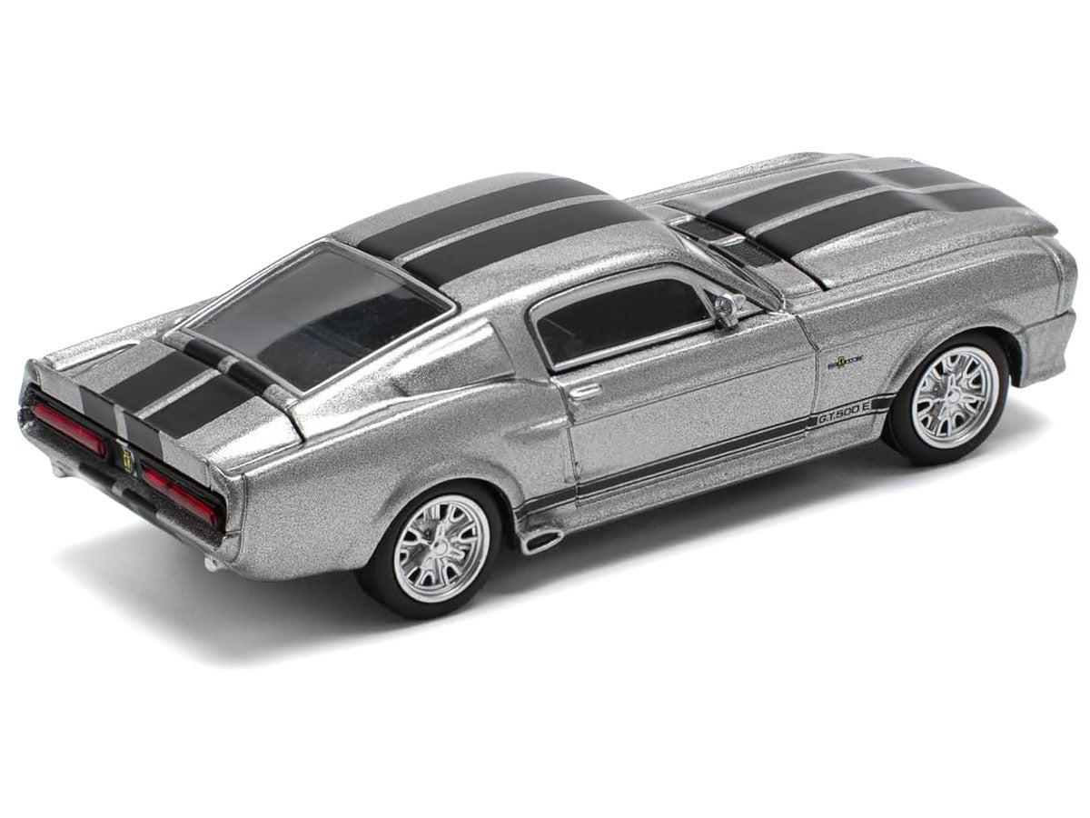 Shelby Mustang GT500 Gray Metallic with Black Stripes 1/64 Diecast Model Car by Pop Race Pop Race