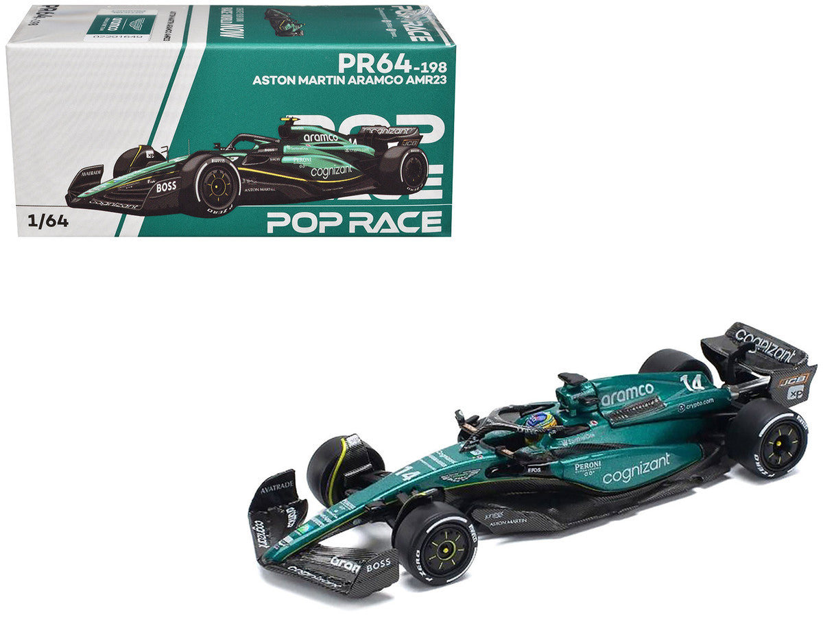 Aston Martin AMR23 #14 Fernando Alonso "Formula One F1 World Championship" (2023) 1/64 Diecast Model Car by Pop Race Pop Race