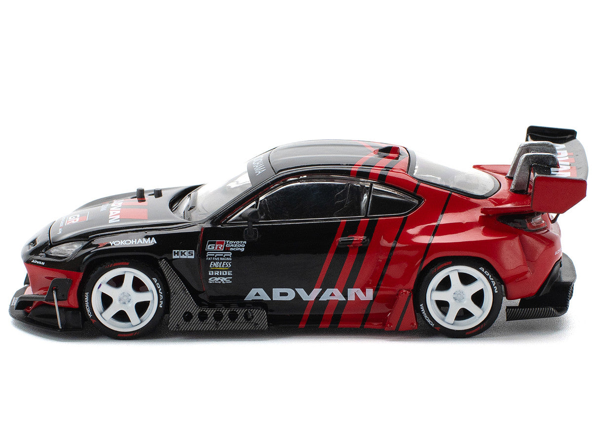 Toyota Pandem GR86 "Advan" Black and Red with Graphics 1/64 Diecast Model Car by Pop Race Pop Race