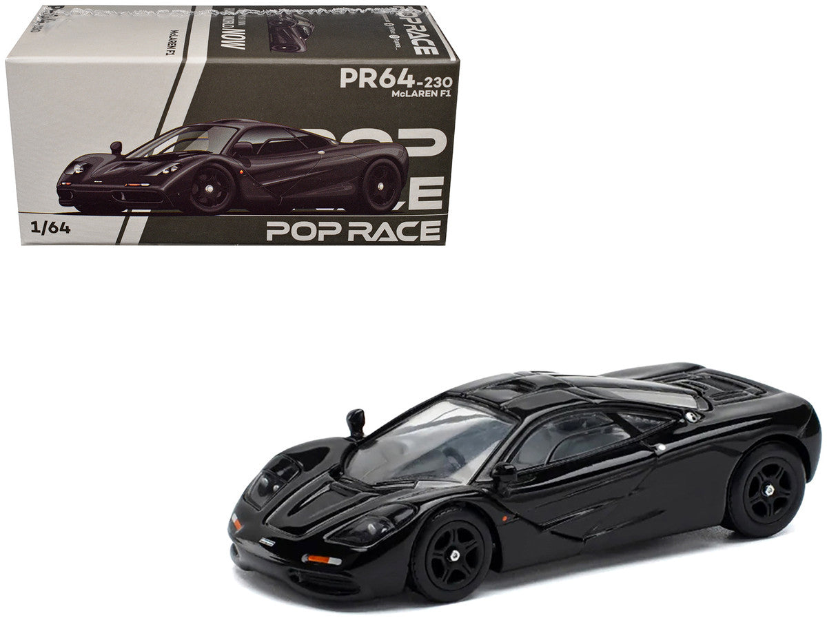 McLaren F1 Jet Black 1/64 Diecast Model Car by Pop Race Pop Race
