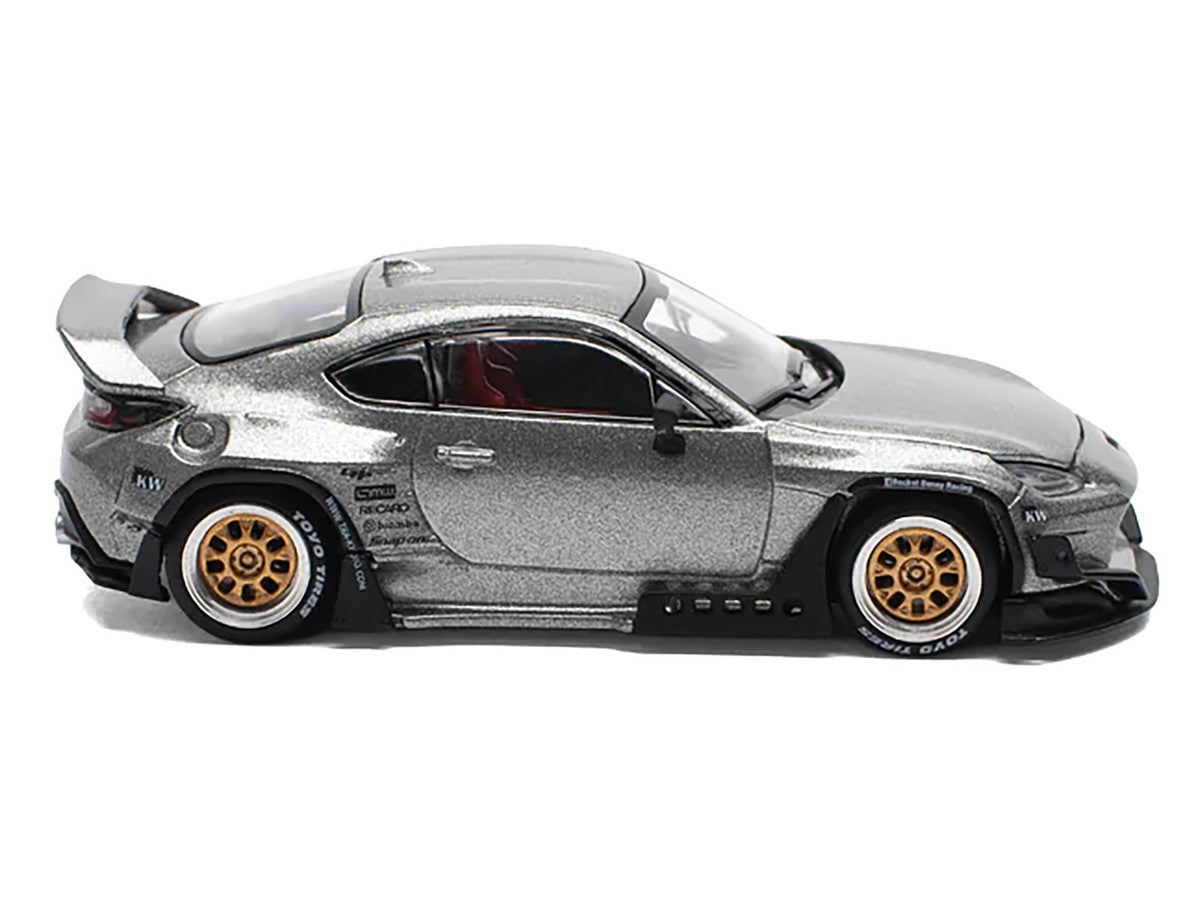 Toyota Pandem GR86 Silver Metallic 1/64 Diecast Model Car by Pop Race Pop Race