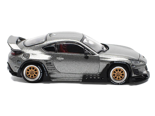 Toyota Pandem GR86 Silver Metallic 1/64 Diecast Model Car by Pop Race Pop Race