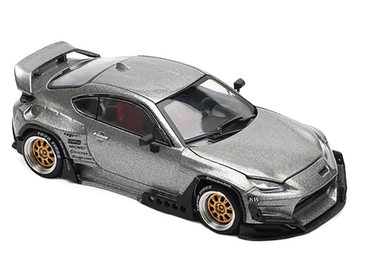 Toyota Pandem GR86 Silver Metallic 1/64 Diecast Model Car by Pop Race Pop Race