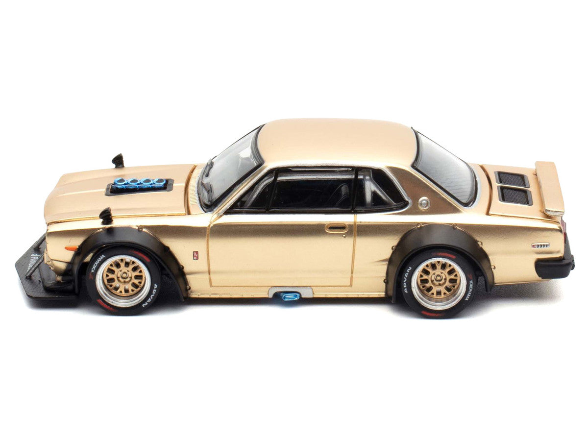 Skyline GT-R V8 Drift "Hakosuka" RHD (Right Hand Drive) Gold Metallic 1/64 Diecast Model Car by Pop Race Pop Race
