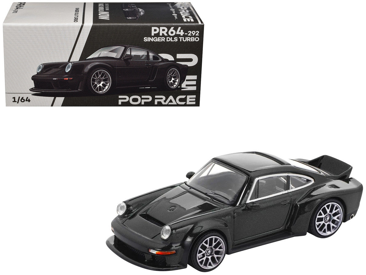Singer DLS Turbo Black Metallic 1/64 Diecast Model Car by Pop Race Pop Race