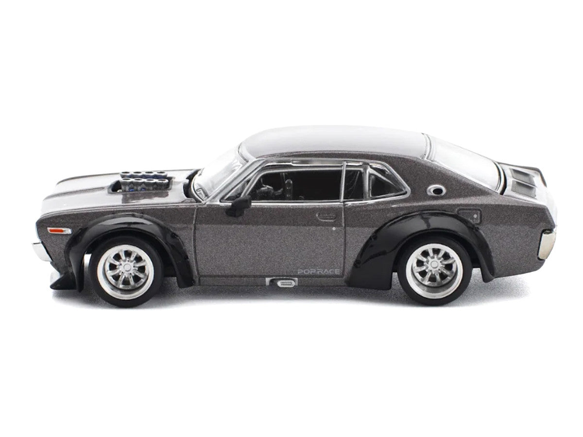 Datsun Laurel C130 RHD (Right Hand Drive) Gray Metallic 1/64 Diecast Model Car by Pop Race Pop Race