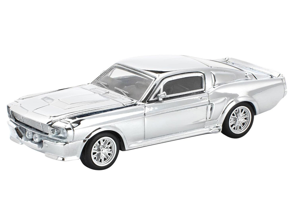 Shelby Mustang GT500 Silver Chrome 1/64 Diecast Model Car by Pop Race Pop Race