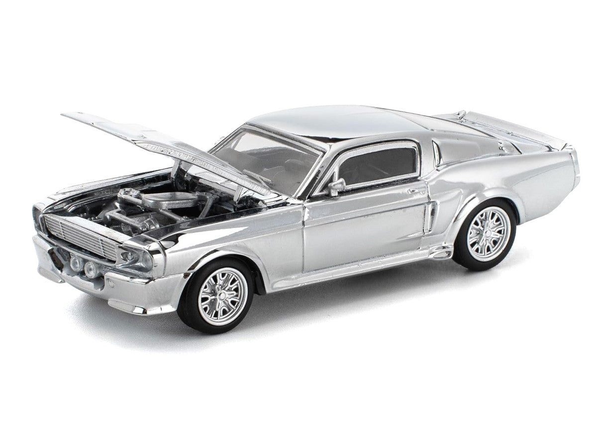 Shelby Mustang GT500 Silver Chrome 1/64 Diecast Model Car by Pop Race Pop Race