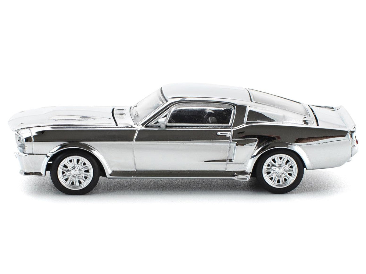 Shelby Mustang GT500 Silver Chrome 1/64 Diecast Model Car by Pop Race Pop Race