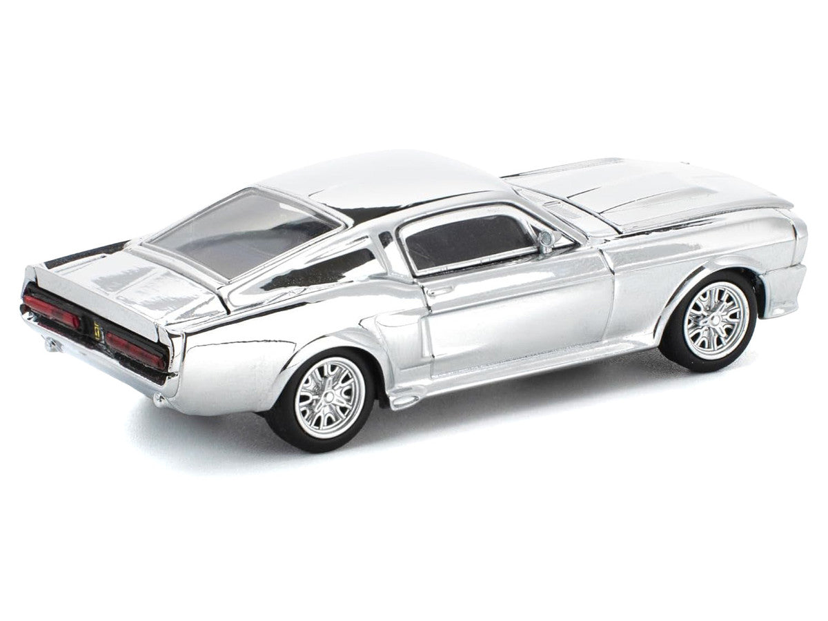 Shelby Mustang GT500 Silver Chrome 1/64 Diecast Model Car by Pop Race Pop Race