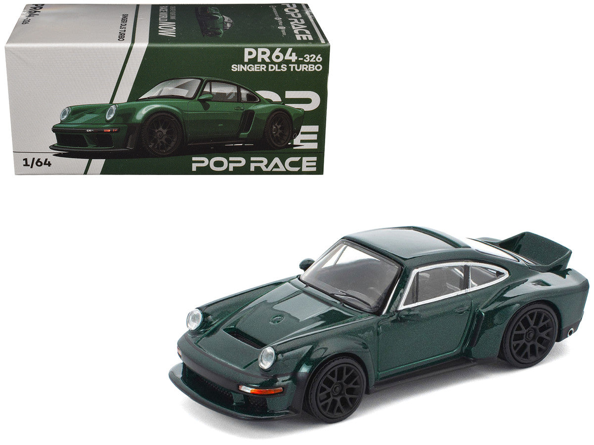 Singer DLS Turbo Green Metallic 1/64 Diecast Model Car by Pop Race Pop Race
