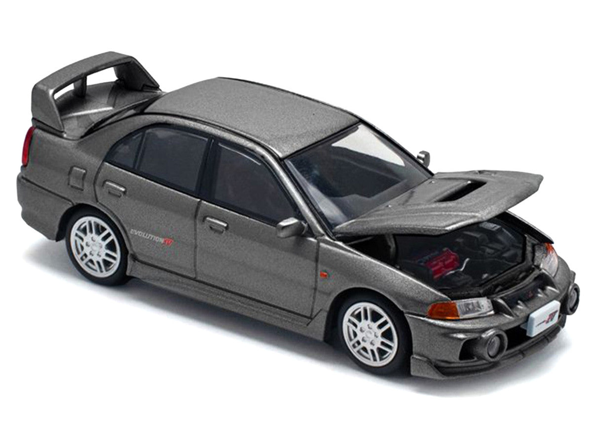 Mitsubishi Lancer Evolution IV RHD (Right Hand Drive) Dark Gray Metallic 1/64 Diecast Model Car by Pop Race Pop Race