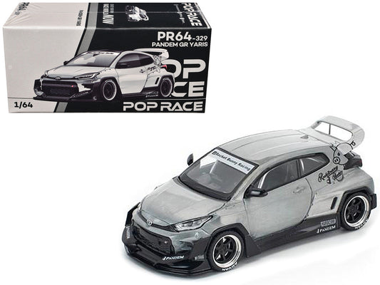 Toyota "Pandem" GR Yaris RHD (Right Hand Drive) Raw Metal 1/64 Diecast Model Car by Pop Race Pop Race