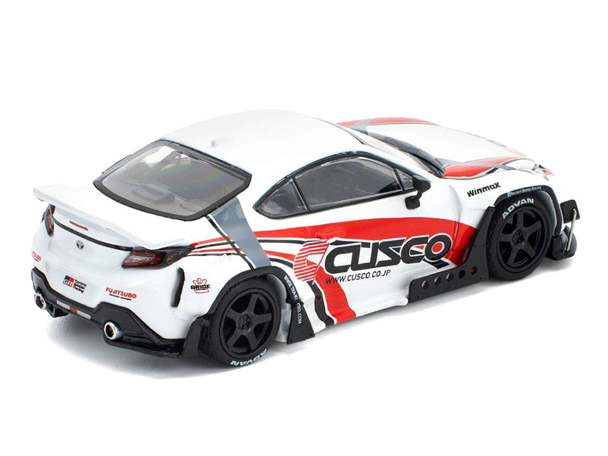 Toyota Pandem GR86 "Cusco" White with Racing Graphics 1/64 Diecast Model Car by Pop Race Pop Race