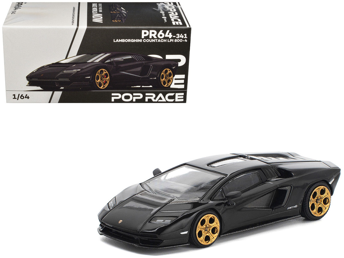 Lamborghini Countach LPI 800-4 Deep Black 1/64 Diecast Model Car by Pop Race Pop Race