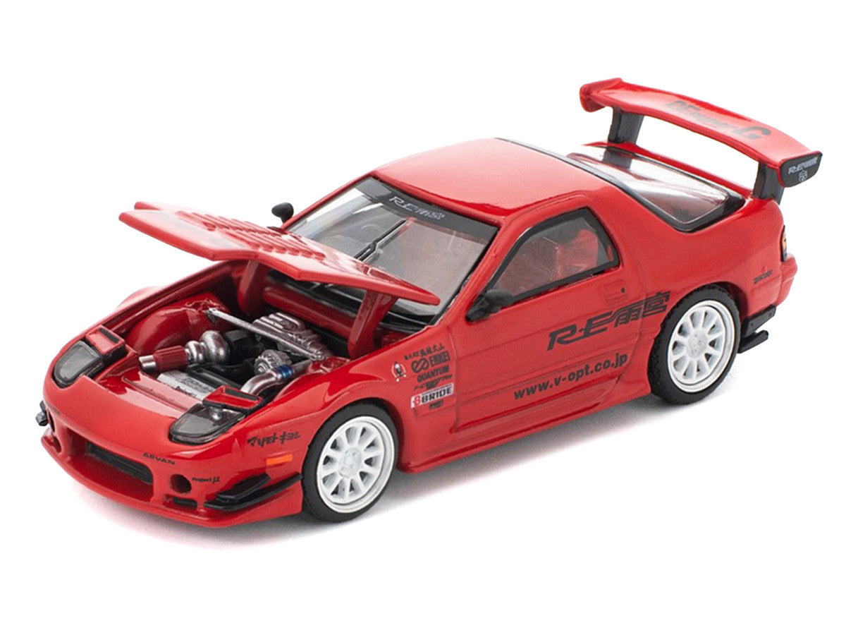 Mazda RX7 (FC3S) RE Amemiya RHD (Right Hand Drive) Red Metallic 1/64 Diecast Model Car by Pop Race Pop Race