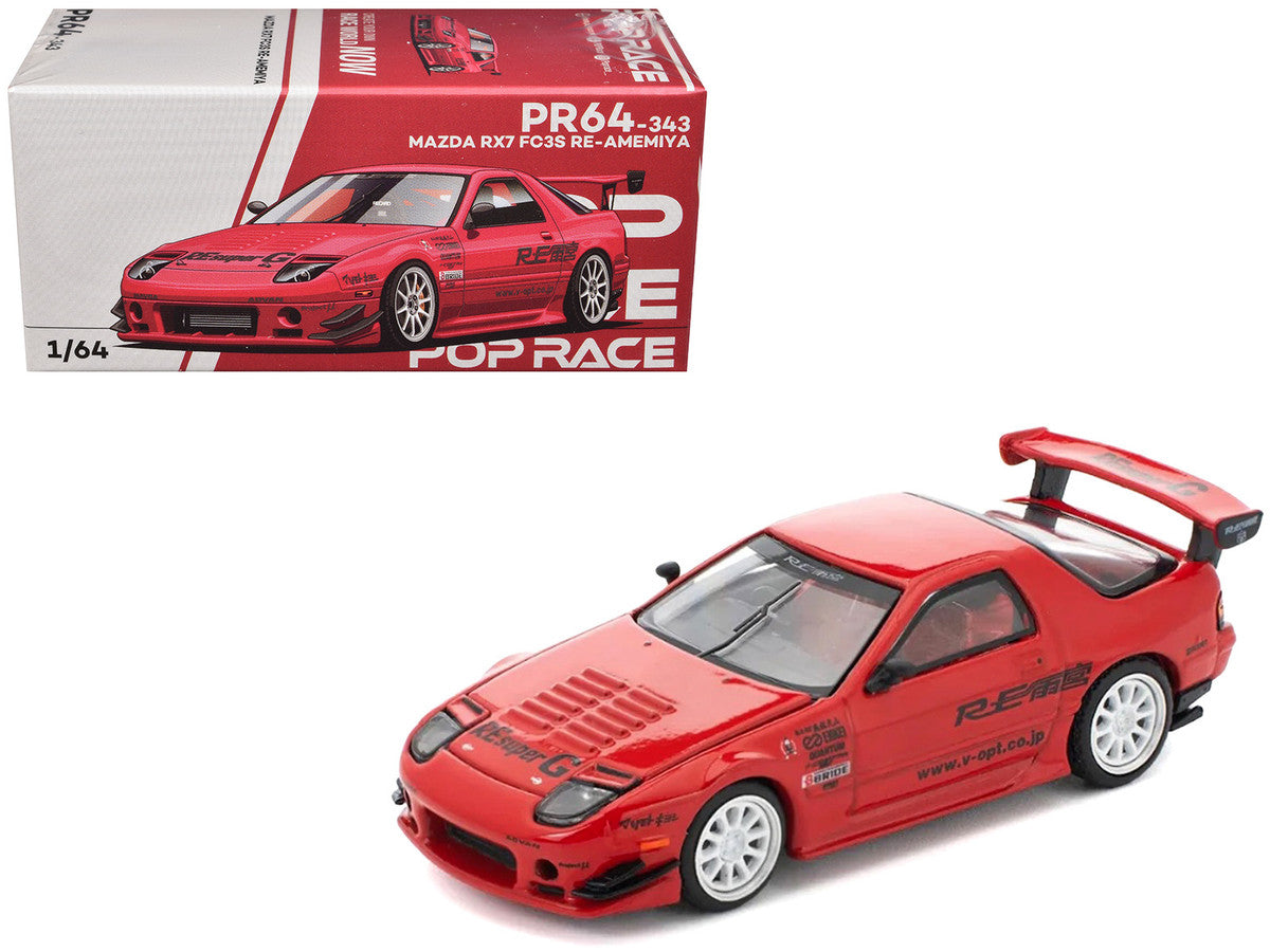 Mazda RX7 (FC3S) RE Amemiya RHD (Right Hand Drive) Red Metallic 1/64 Diecast Model Car by Pop Race Pop Race