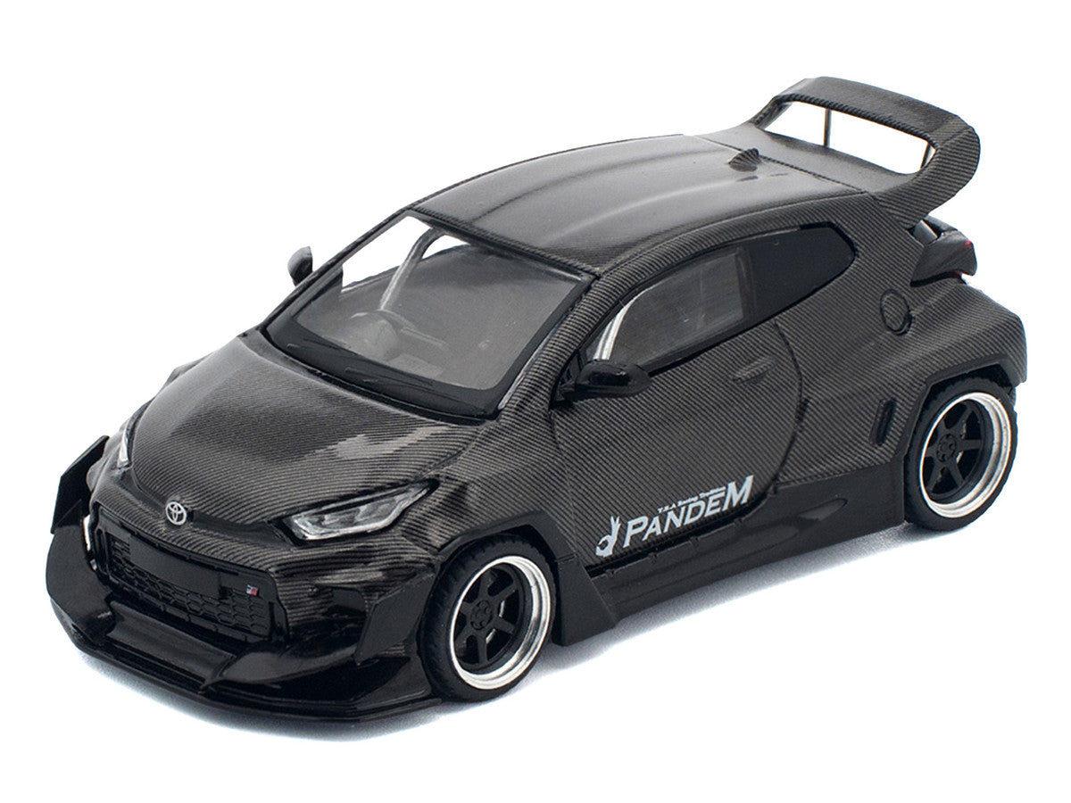 Toyota "Pandem" GR Yaris RHD (Right Hand Drive) Carbon Fiber 1/64 Diecast Model Car by Pop Race Pop Race