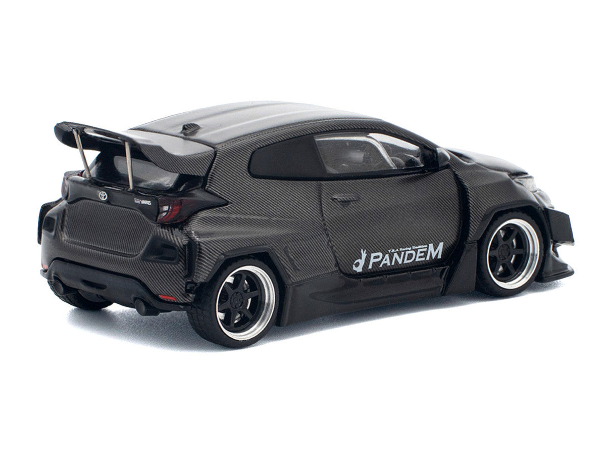Toyota "Pandem" GR Yaris RHD (Right Hand Drive) Carbon Fiber 1/64 Diecast Model Car by Pop Race Pop Race