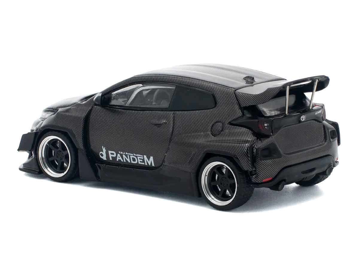 Toyota "Pandem" GR Yaris RHD (Right Hand Drive) Carbon Fiber 1/64 Diecast Model Car by Pop Race Pop Race