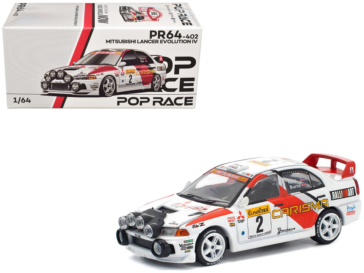 Mitsubishi Lancer Evolution IV RHD (Right Hand Drive) #2 Richard Burns - Robert Reid "Monte Carlo Rally" (1998) 1/64 Diecast Model Car by Pop Race Pop Race