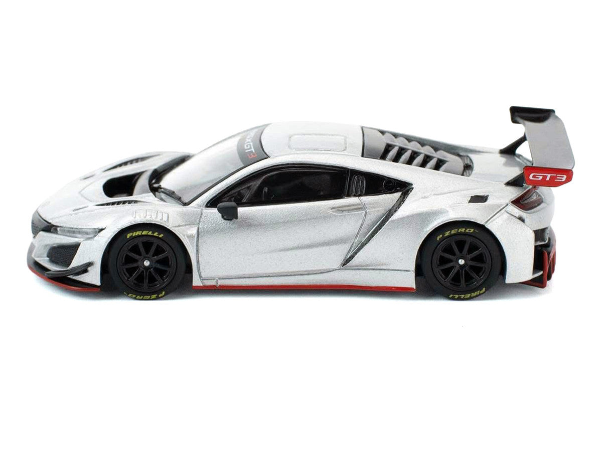 Honda NSX GT3 EVO22 Silver Metallic "Brazilian Event Exclusive" 1/64 Diecast Model Car by Pop Race Pop Race