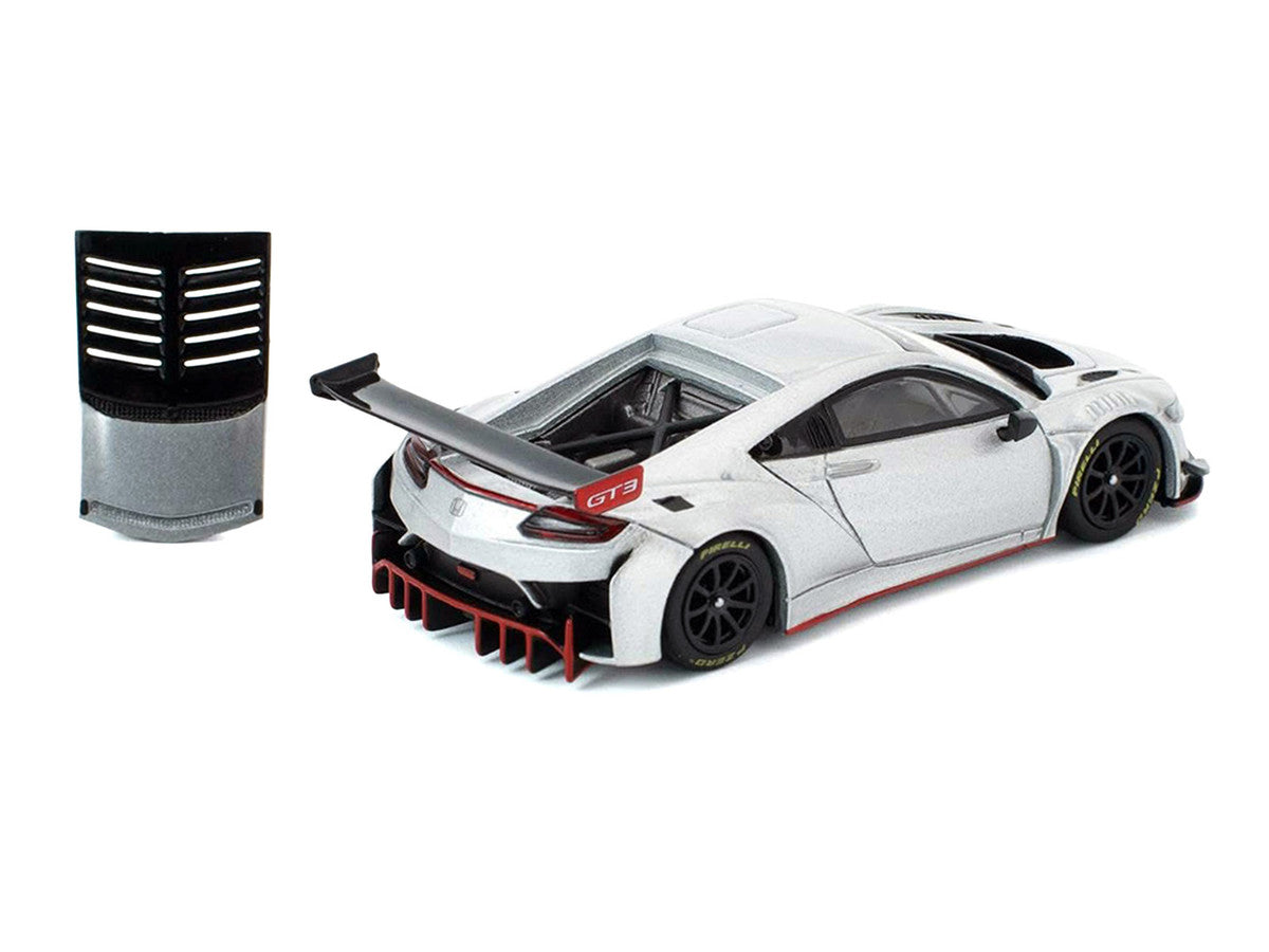 Honda NSX GT3 EVO22 Silver Metallic "Brazilian Event Exclusive" 1/64 Diecast Model Car by Pop Race Pop Race