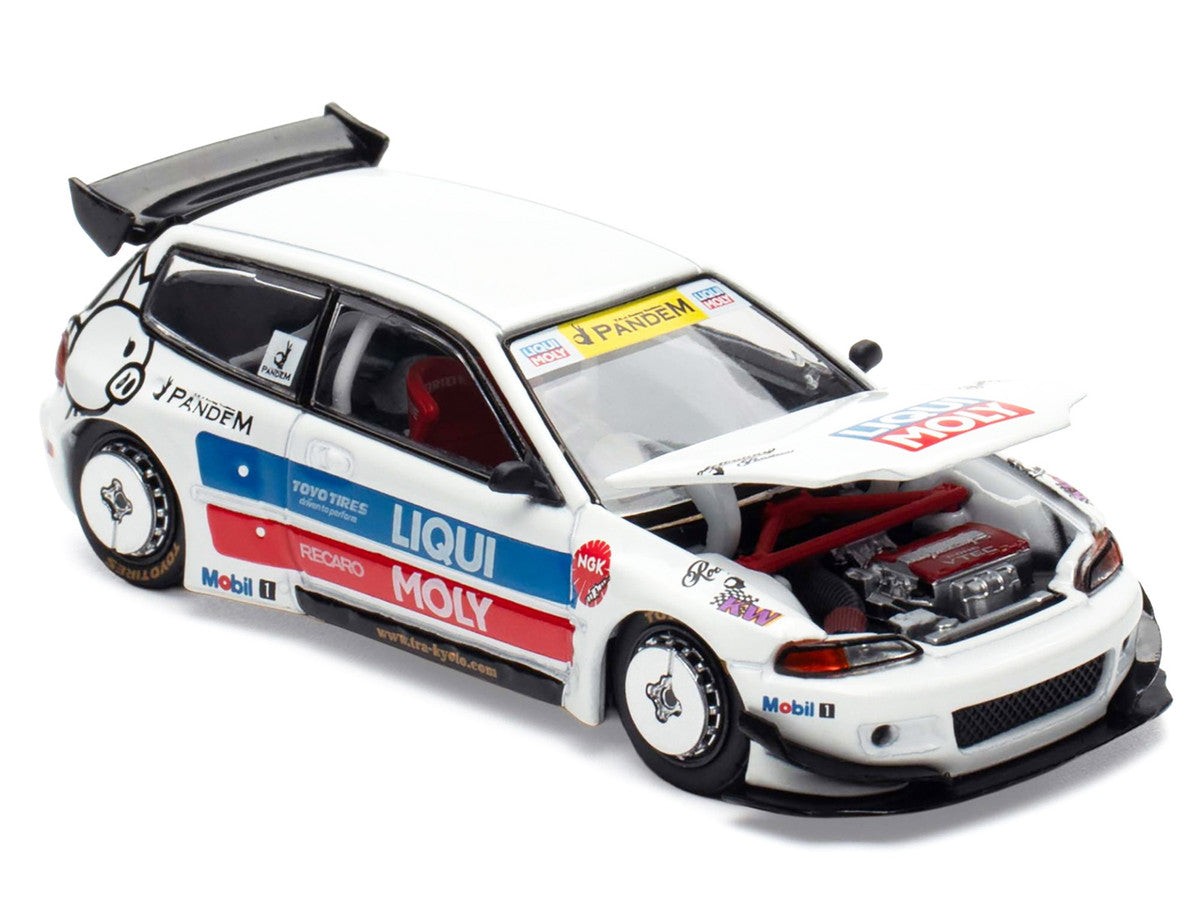 Pandem Civic EG6 RHD (Right Hand Drive) White with Stripes and Graphics "VDX - Tokyo Auto Salon Hong Kong 2025" Special Edition 1/64 Diecast Model Car by Pop Race Pop Race