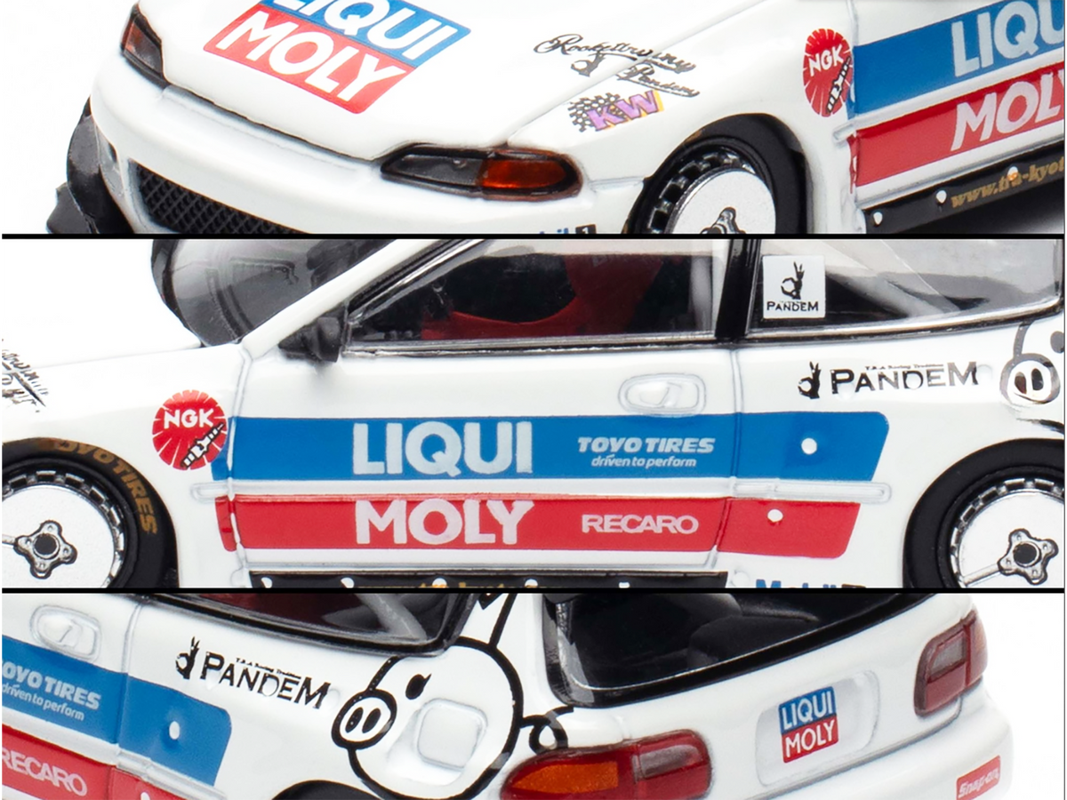 Pandem Civic EG6 RHD (Right Hand Drive) White with Stripes and Graphics "VDX - Tokyo Auto Salon Hong Kong 2025" Special Edition 1/64 Diecast Model Car by Pop Race Pop Race