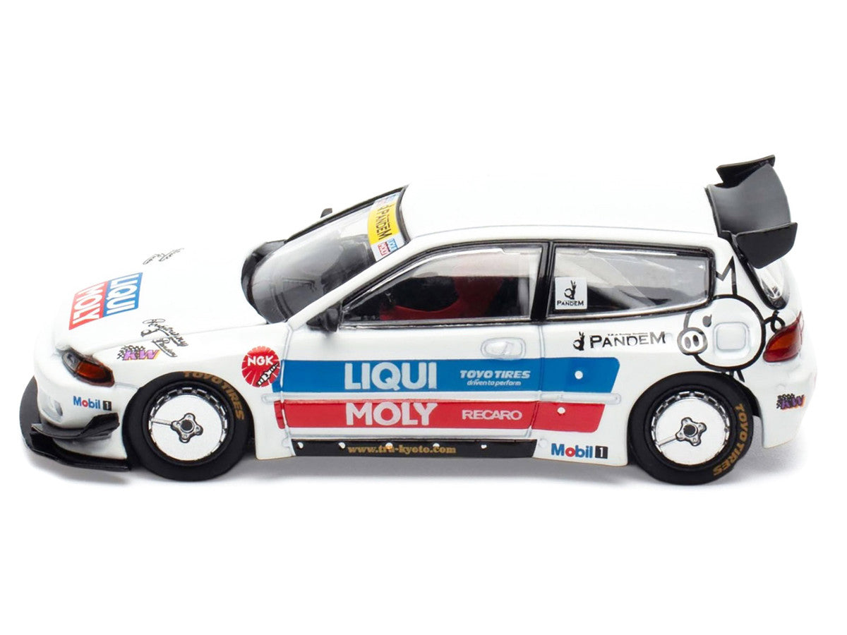 Pandem Civic EG6 RHD (Right Hand Drive) White with Stripes and Graphics "VDX - Tokyo Auto Salon Hong Kong 2025" Special Edition 1/64 Diecast Model Car by Pop Race Pop Race