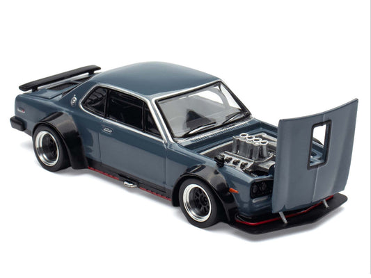 Skyline GT-R V8 Drift "Hakosuka" RHD (Right Hand Drive) Gray "Tokyo Auto Salon Hong Kong 2025" Special Edition 1/64 Diecast Model Car by Pop Race Pop Race