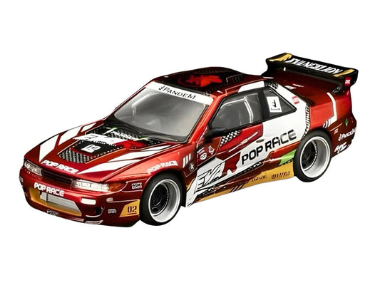 Pandem S13 RHD (Right Hand Drive) "EVA RT Production Model-02" Red Metallic with Graphics 1/64 Diecast Model Car by Pop Race Pop Race