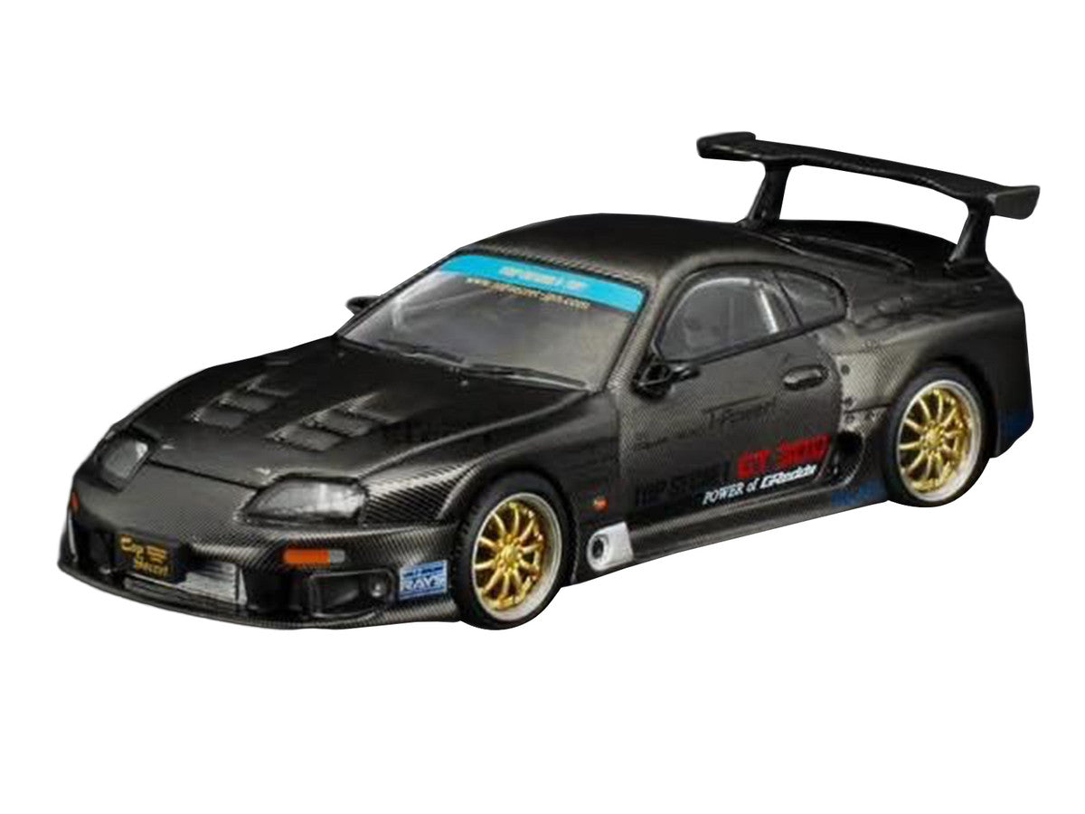 Toyota Supra "Top Secret" GT300 RHD (Right Hand Drive) Black Carbon "Thailand Diecast Expo 2026" 1/64 Diecast Model Car by Pop Race Pop Race