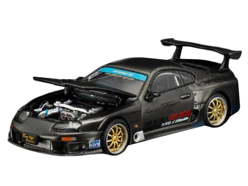 Toyota Supra "Top Secret" GT300 RHD (Right Hand Drive) Black Carbon "Thailand Diecast Expo 2026" 1/64 Diecast Model Car by Pop Race Pop Race