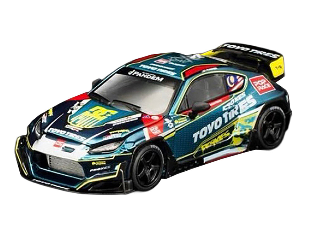 Toyota Pandem GR86 "Tengku Djan Ley" Blue Metallic with Graphics 1/64 Diecast Model Car by Pop Race Pop Race