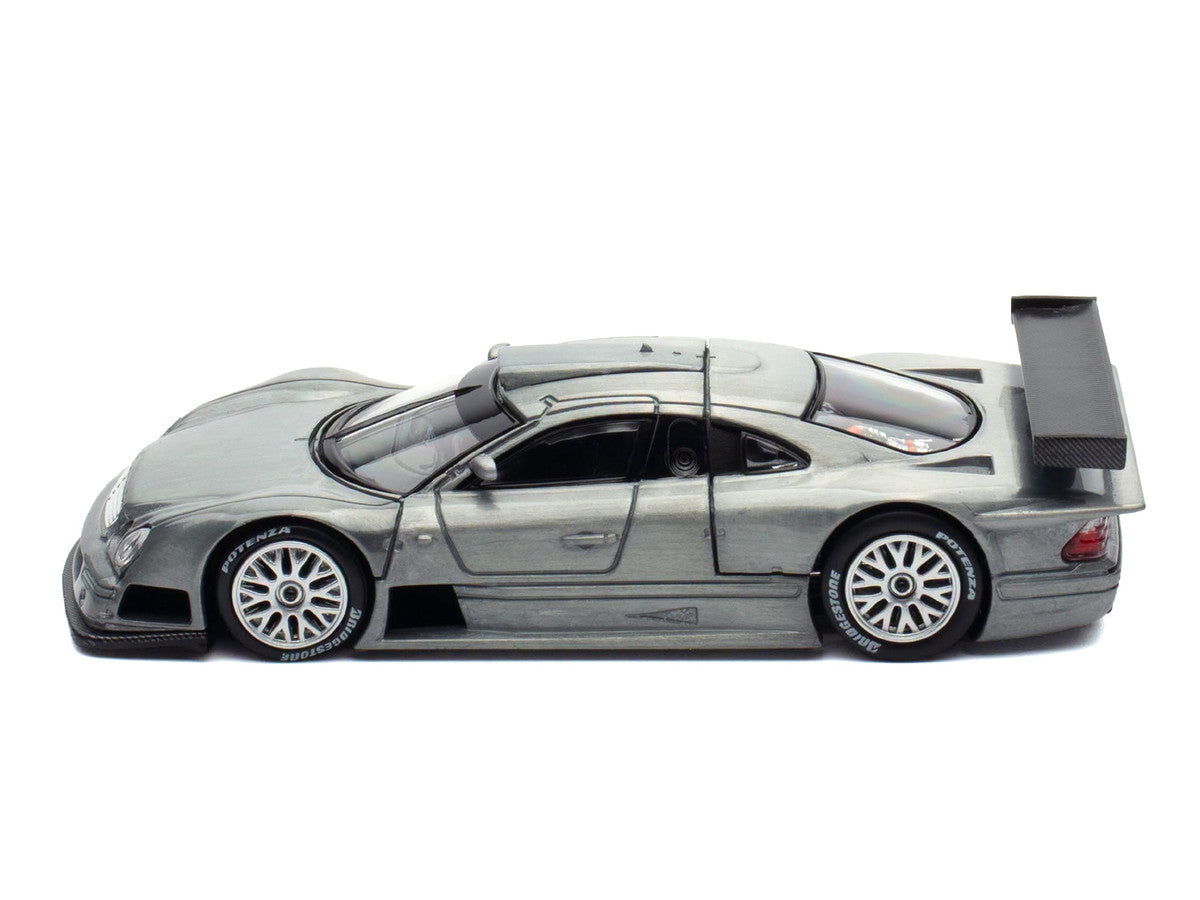 Mercedes-Benz CLK GTR Raw Metal 1/64 Diecast Model Car by Pop Race Pop Race