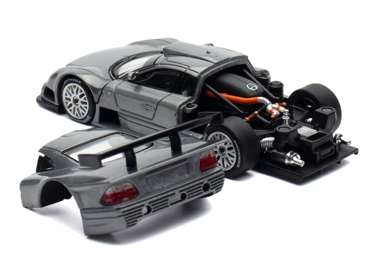 Mercedes-Benz CLK GTR Raw Metal 1/64 Diecast Model Car by Pop Race Pop Race